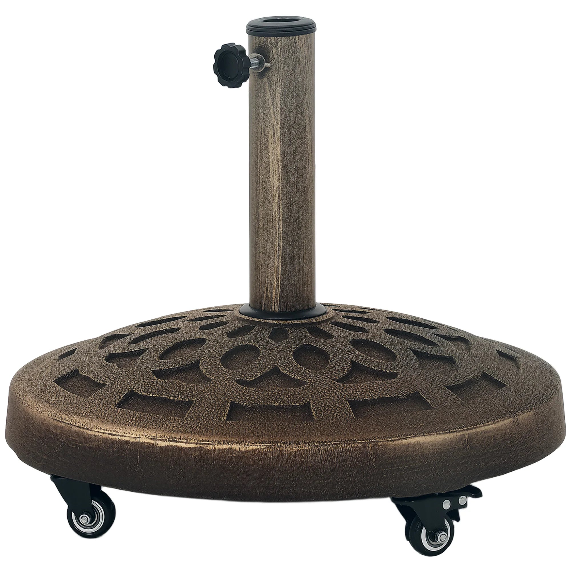 Betonnen Parasolvoet met Wielen – Ronde Parasolstandaard voor 34/38/48 mm Parasolstokken - 
Gratis verzending in Nederland