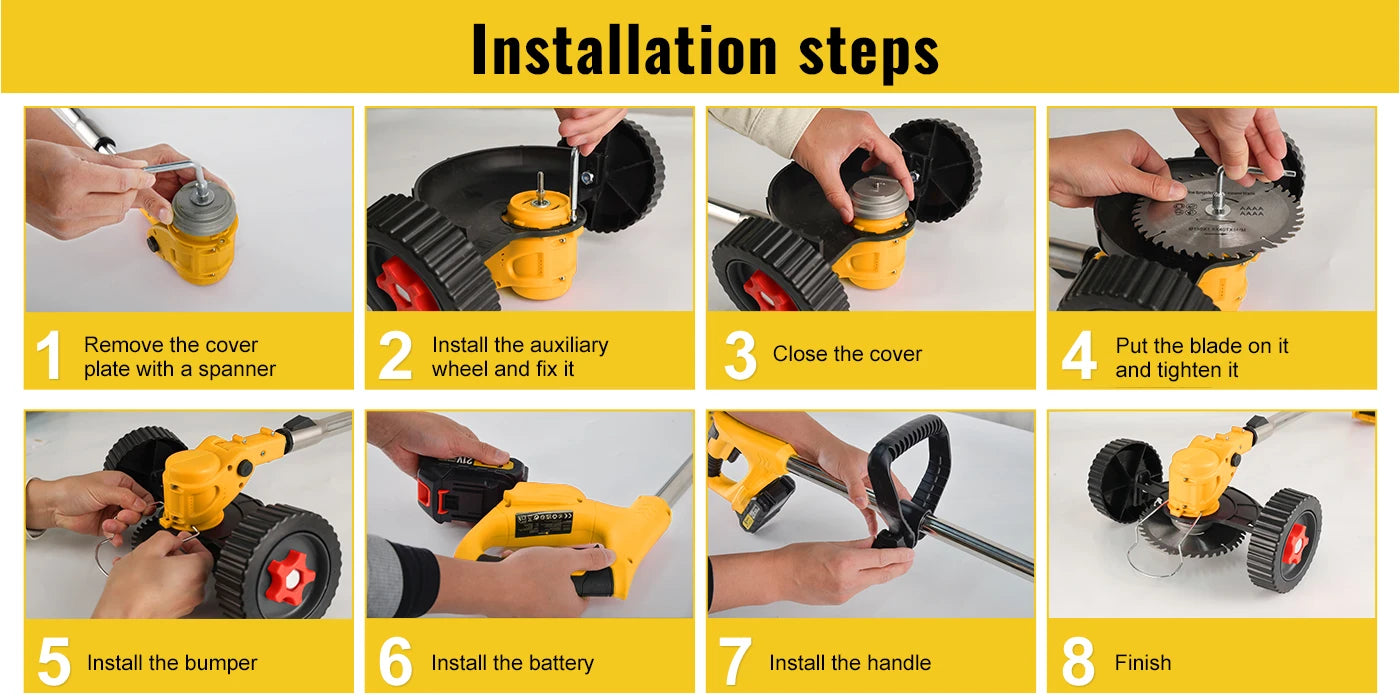CONENTOOL 21V Accu Grastrimmer met Wielen - 
Gratis verzending in Nederland