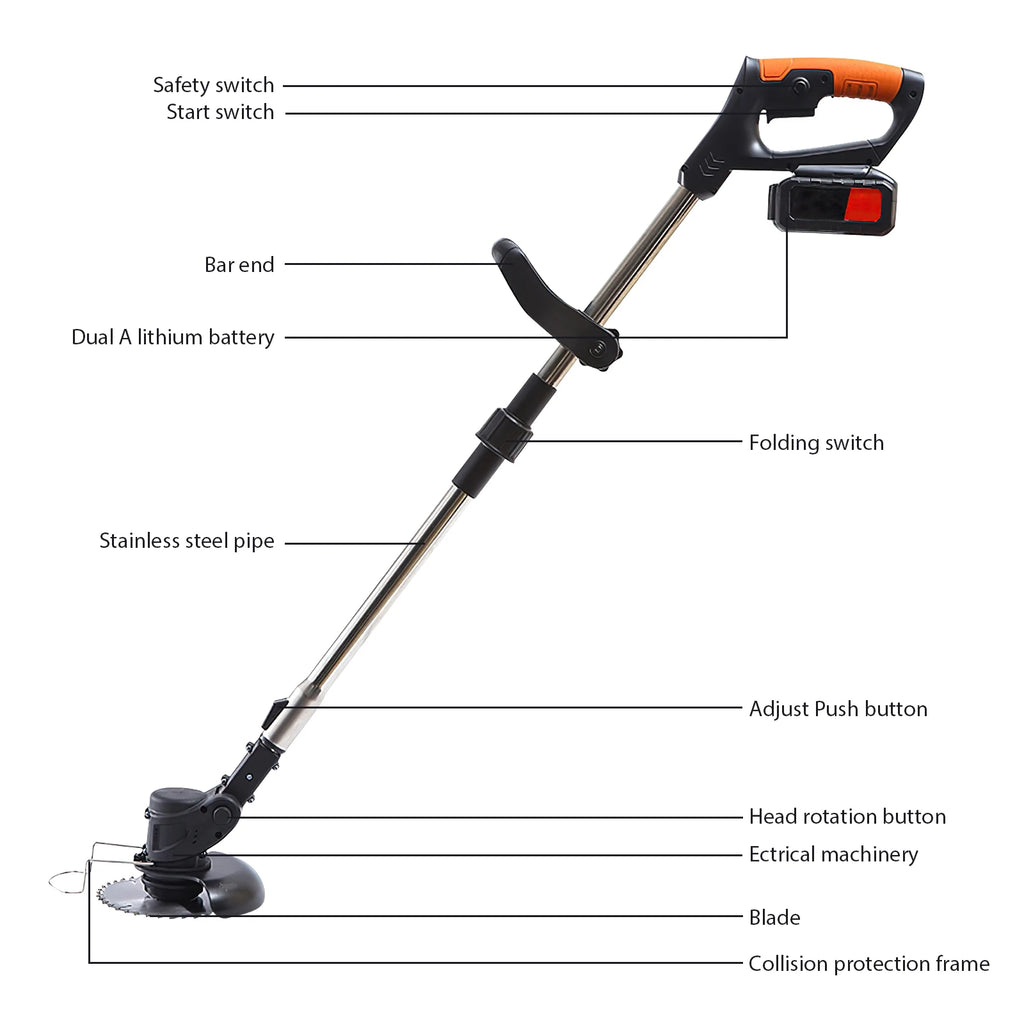 850W Accu Grastrimmer – Elektrische Grasmaaier voor Tuin en Gazon (Makita Accu Compatibel) - 
Gratis verzending in Nederland