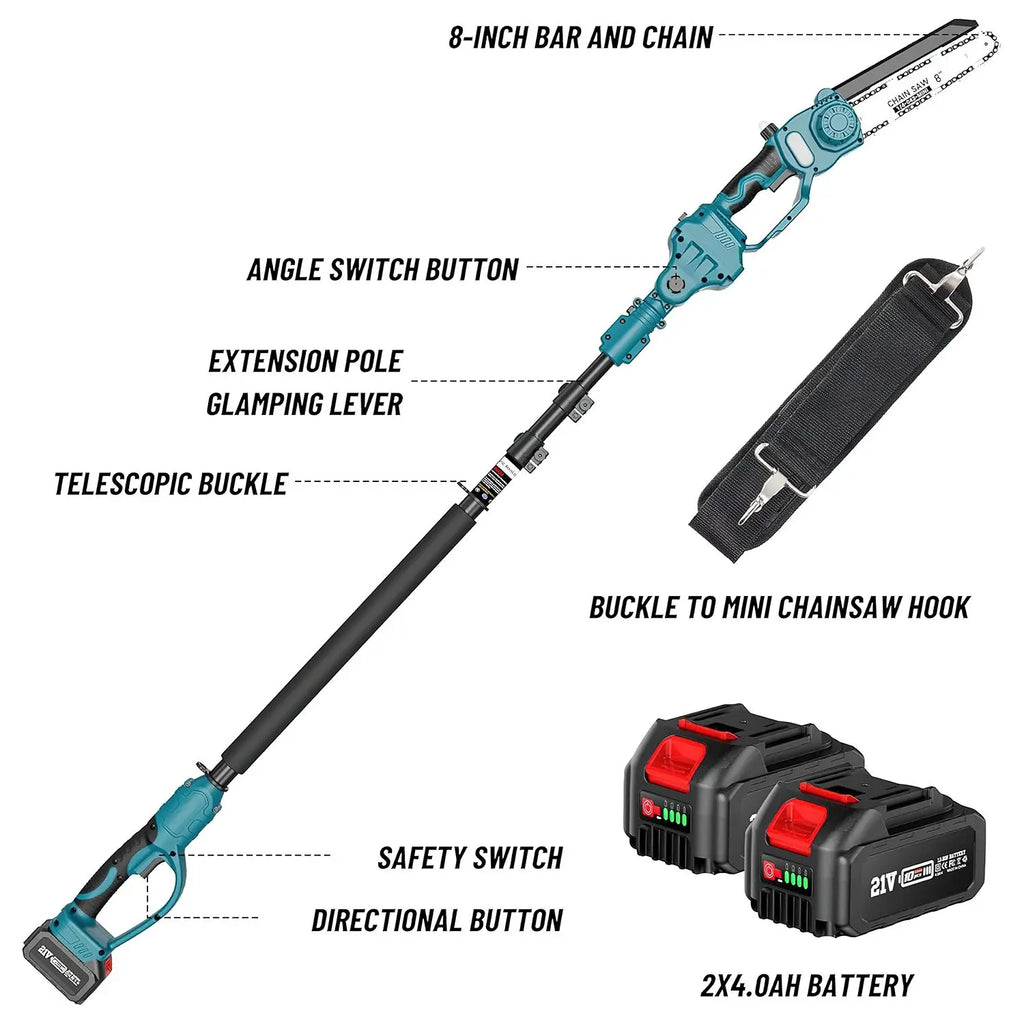 8 inch Accu Takkenschaar / Kettingzaag met Telescopische Steel (2,8 m) –
Gratis verzending in Nederland