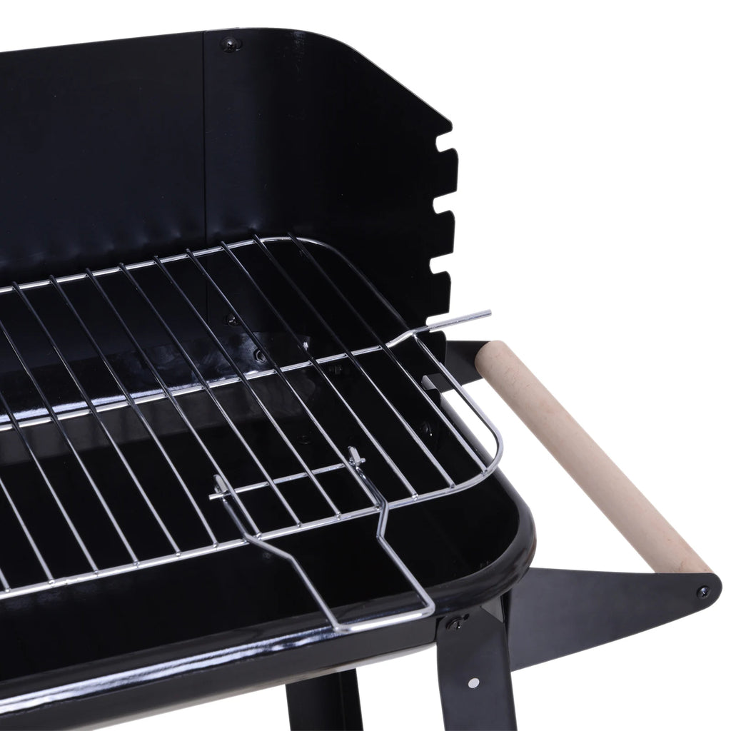 Outsunny Houtskool BBQ Grill – Verstelbare Hoogte met Zijplanken en Wielen (83 × 37 × 87 cm) - 
Gratis verzending in Nederland