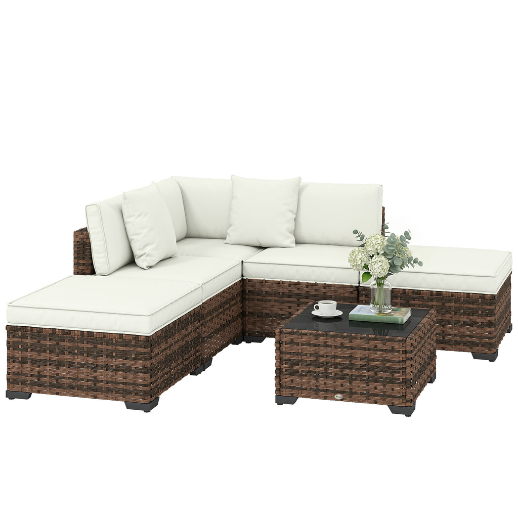 Rotan tuinset 6-delig met comfortabele kussens - Gratis verzending in Nederland