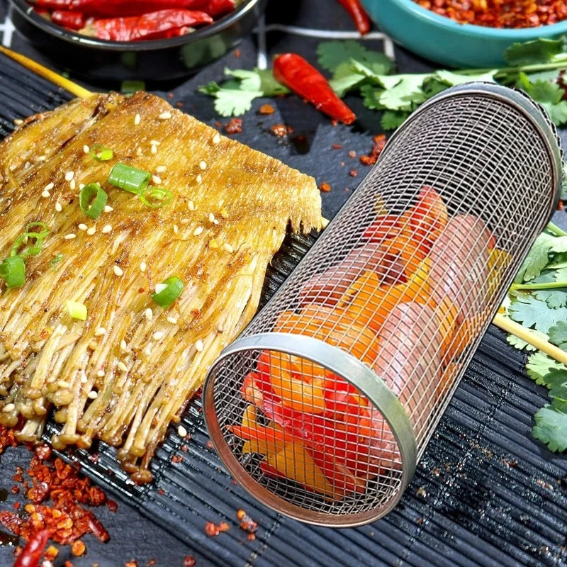Roterende BBQ Grillmand – RVS Grilling Basket (1–4 stuks) - 
Gratis verzending in Nederland