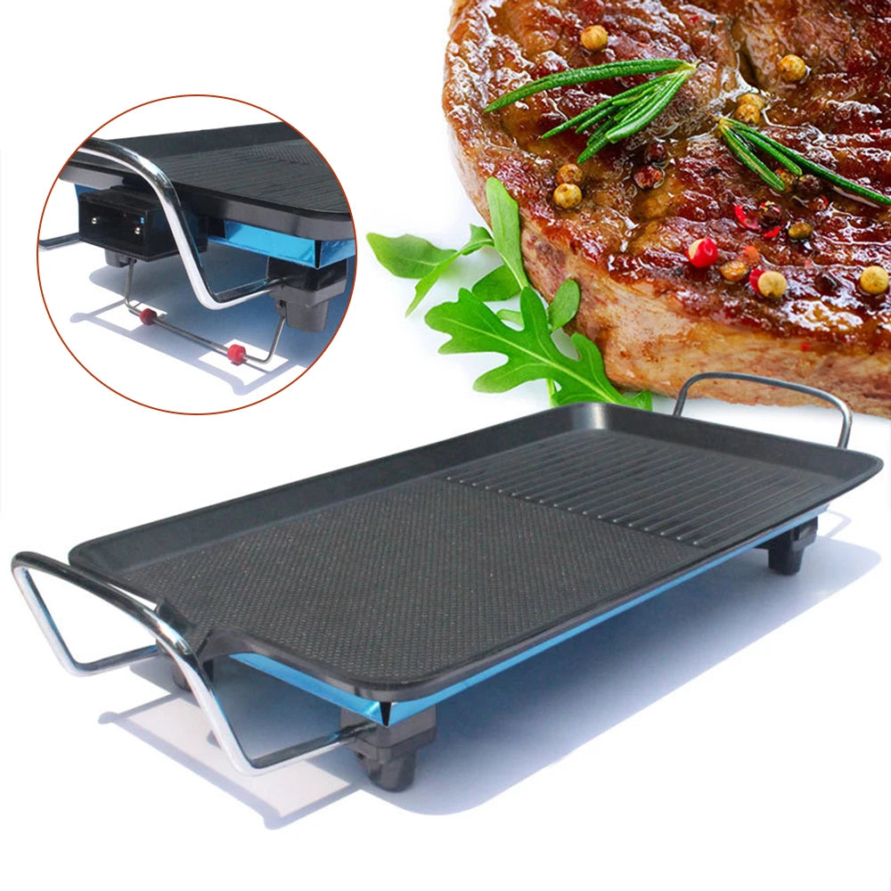 Rechthoekige Elektrische BBQ Grill – 40 × 24 cm Bakplaat voor Binnen en Buiten - 
Gratis verzending in Nederland