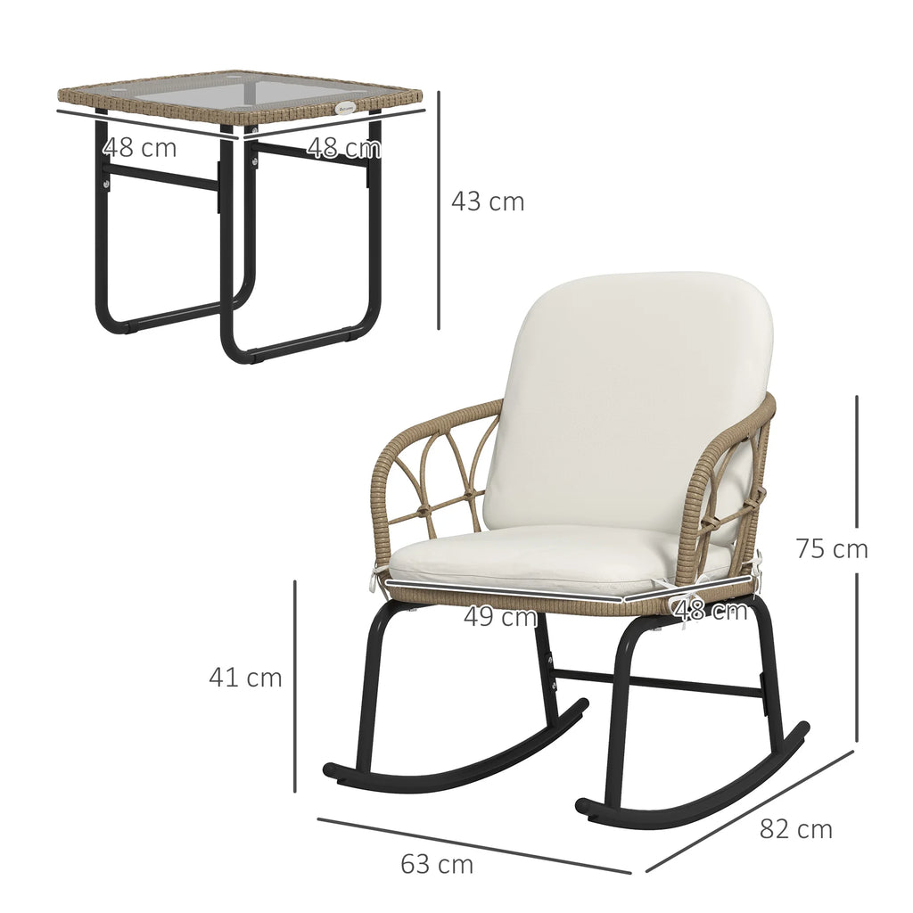 Rattan 2 Stoelen & Tafel met Kussens -
Gratis verzending in Nederland