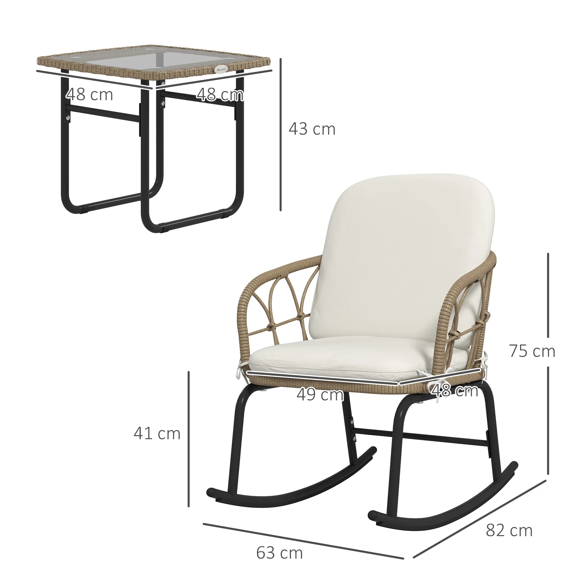 Rattan 2 Stoelen & Tafel met Kussens -
Gratis verzending in Nederland
