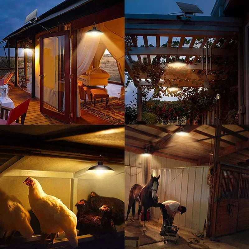 Solar Hanglamp Buiten – Waterdichte Dubbele LED Lamp op Zonne-energie - 
Gratis verzending in Nederland