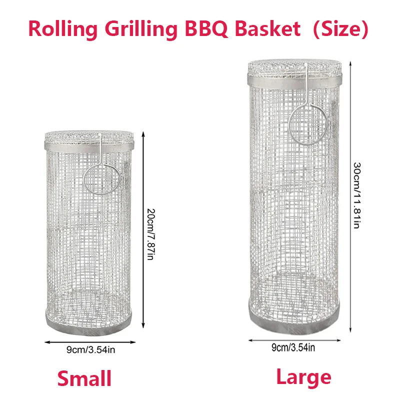 Roterende BBQ Grillmand – RVS Grilling Basket (1–4 stuks) - 
Gratis verzending in Nederland
