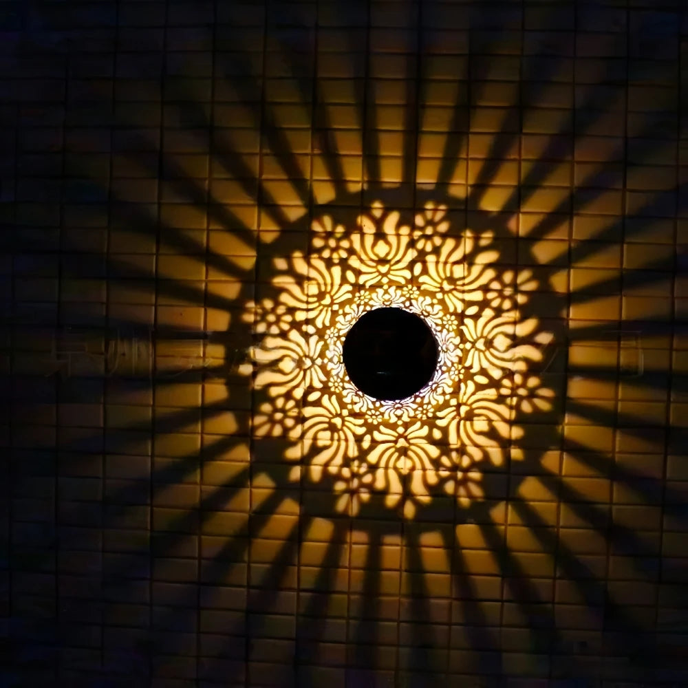 Solar Wandlamp met Pioenroos Patroon – IP65 Waterdichte Buitenverlichting - 
Gratis verzending in Nederland
