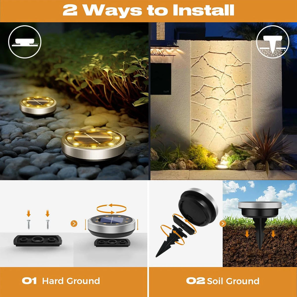 Set van 4 stuks. Solar grondlampen IP65 waterdicht  - Gratis verzending in Nederland