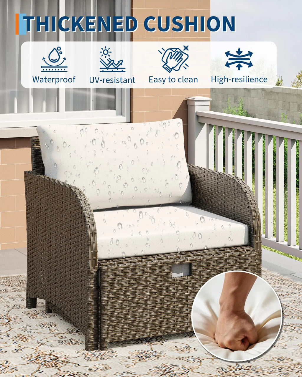 5-delige Rattan Tuinmeubelset - 
Gratis verzending in Nederland