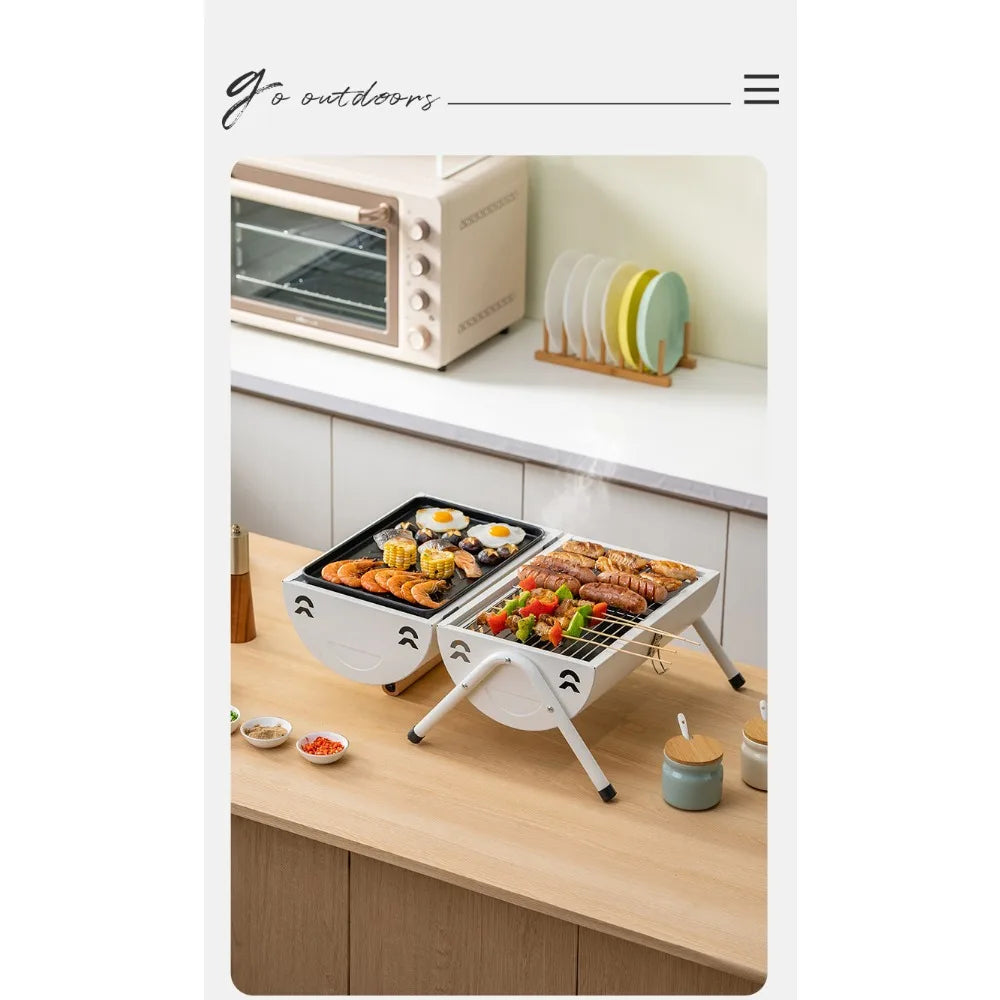 Rookloze 2-in-1 BBQ Grill – Draagbare Grill & Bakplaat voor Binnen en Buiten - 
Gratis verzending in Nederland