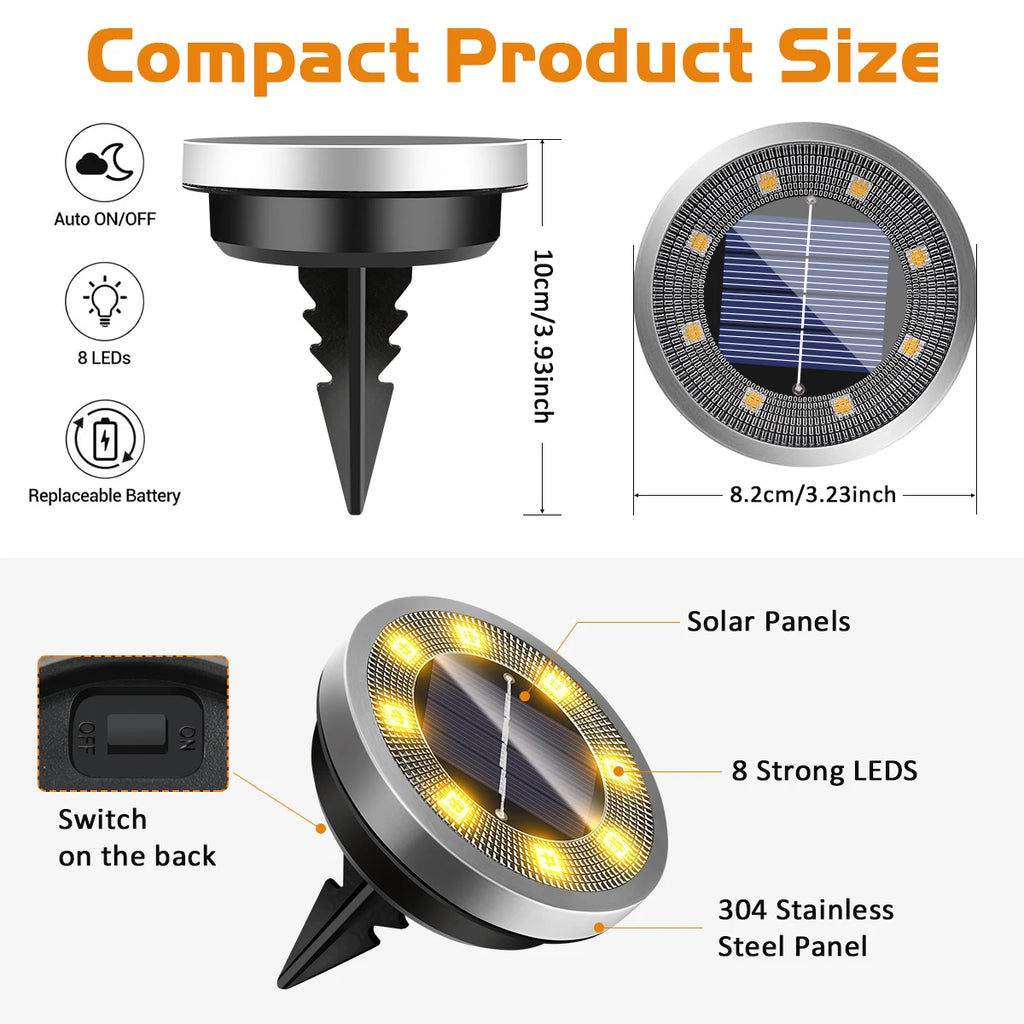 Set van 4 stuks. Solar grondlampen IP65 waterdicht  - Gratis verzending in Nederland