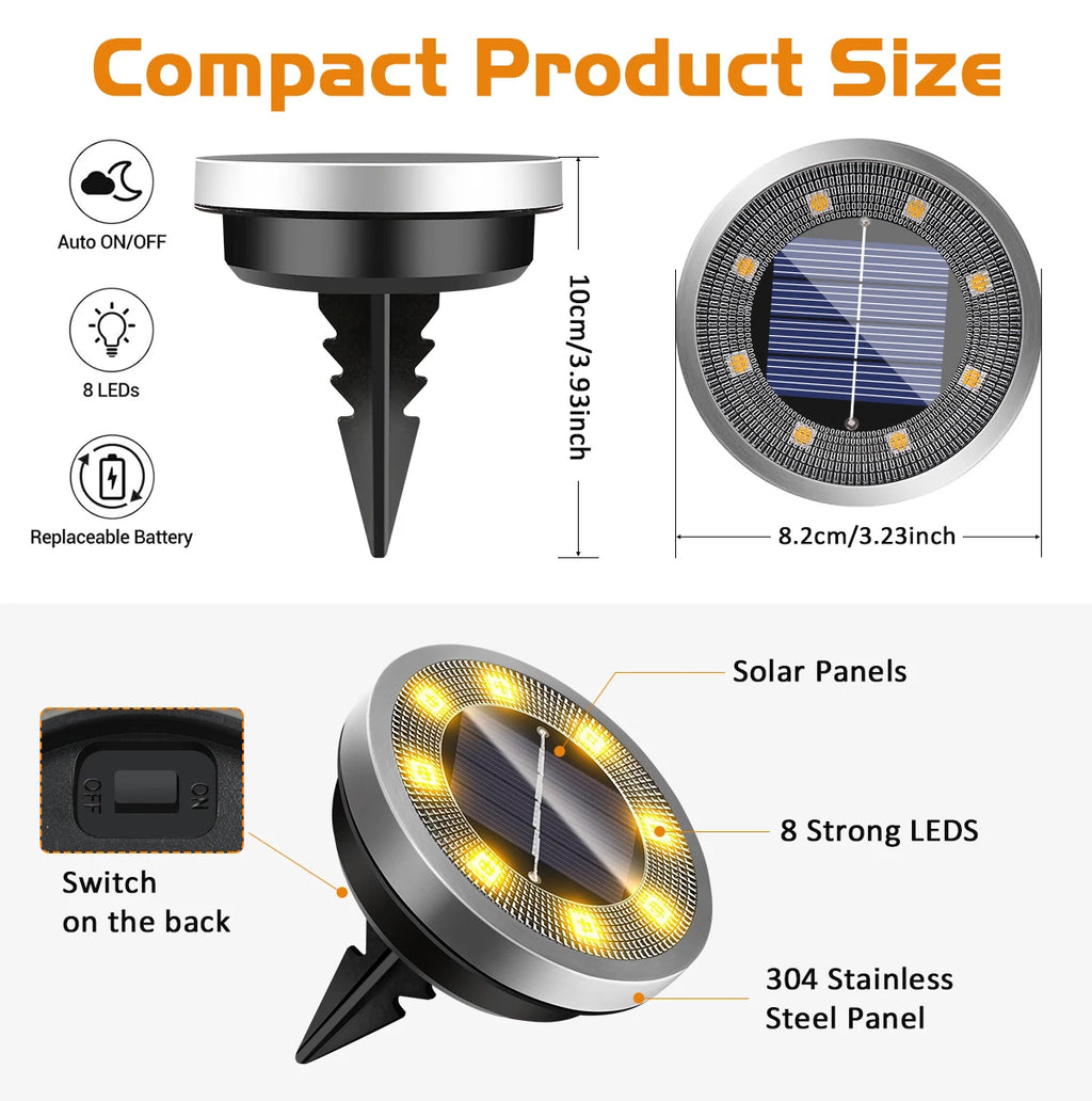 Set van 4 stuks. Solar grondlampen IP65 waterdicht  - Gratis verzending in Nederland