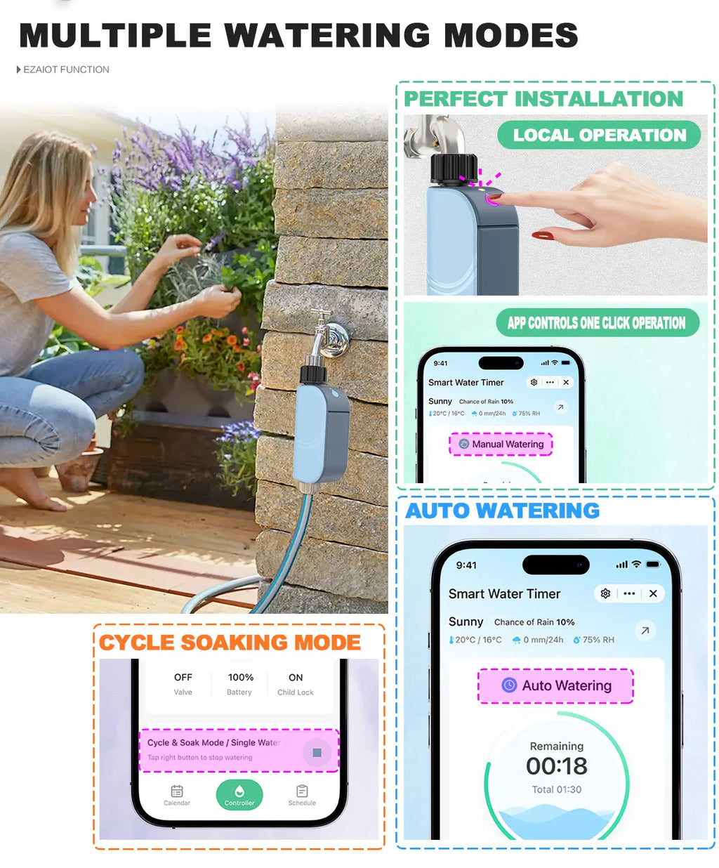 Smart WiFi Tuin Besproeiing Timer - 
Gratis verzending in Nederland