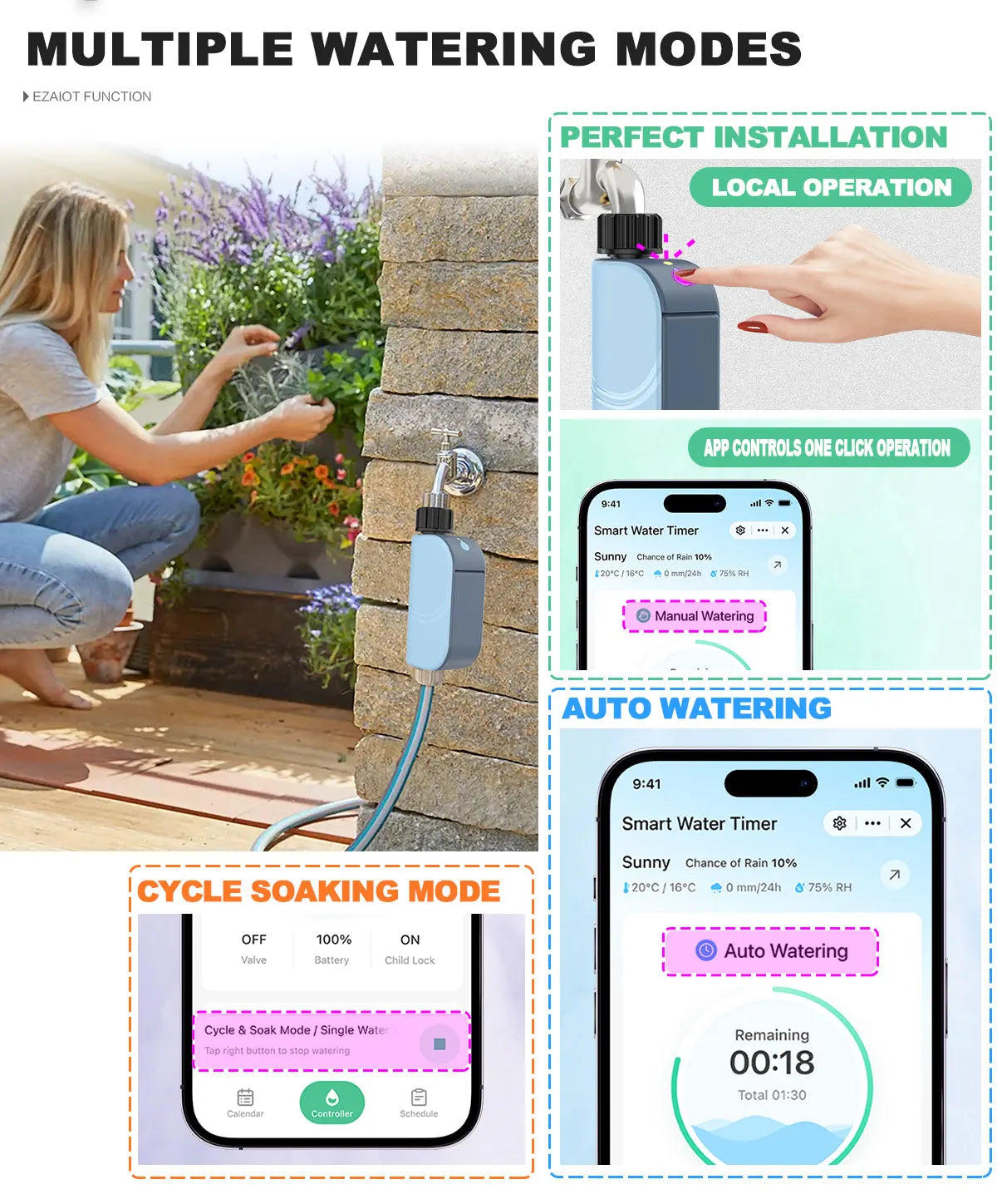 Smart WiFi Tuin Besproeiing Timer - 
Gratis verzending in Nederland
