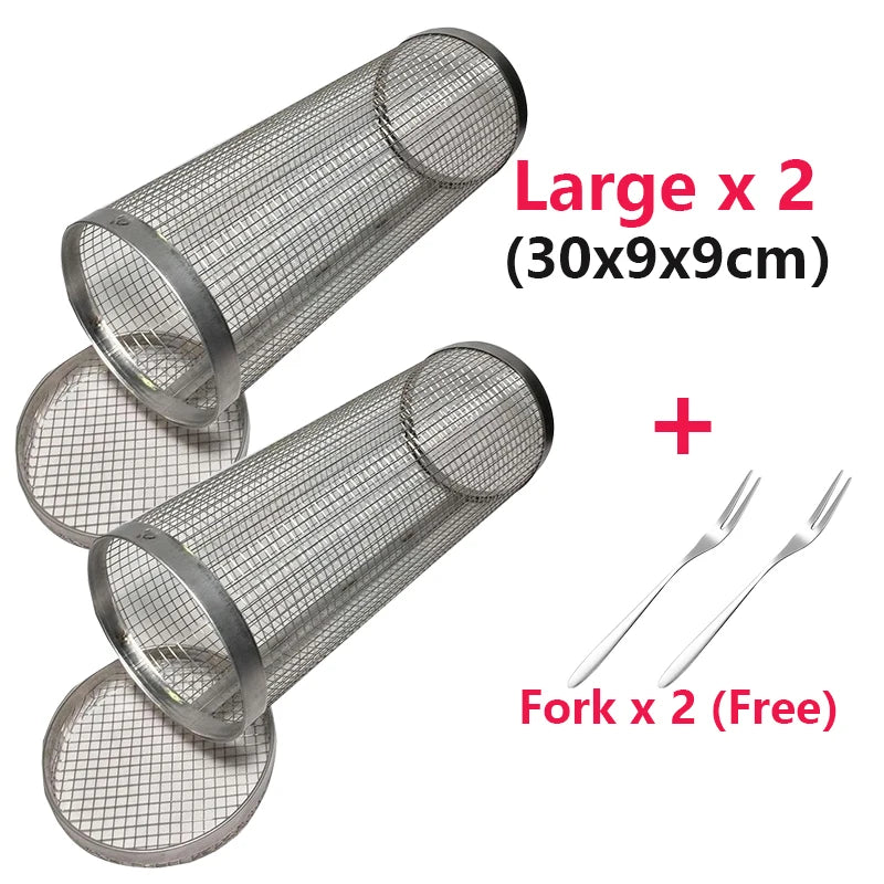 Roterende BBQ Grillmand – RVS Grilling Basket (1–4 stuks) - 
Gratis verzending in Nederland