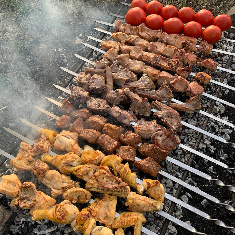 6-delige RVS BBQ Spies Set – Herbruikbare Barbecue Spiezen van Roestvrij Staal - 
Gratis verzending in Nederland