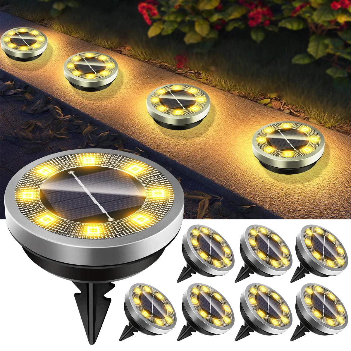 Set van 4 stuks. Solar grondlampen IP65 waterdicht  - Gratis verzending in Nederland