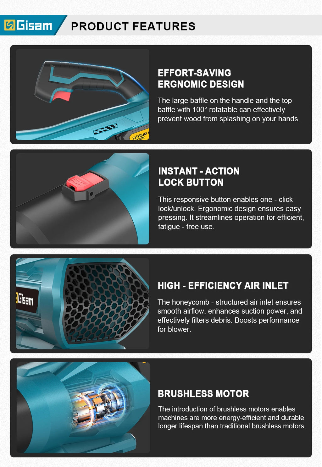 2000W Accu Bladblazer - Makita 18V Compatibel - 
Gratis verzending in Nederland