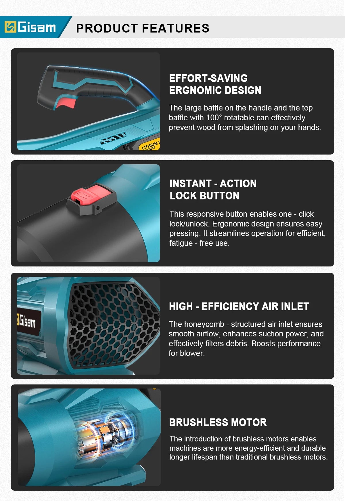 2000W Accu Bladblazer - Makita 18V Compatibel - 
Gratis verzending in Nederland