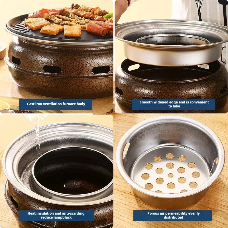 Koreaanse ronde BBQ grill -Gratis verzending in Nederland