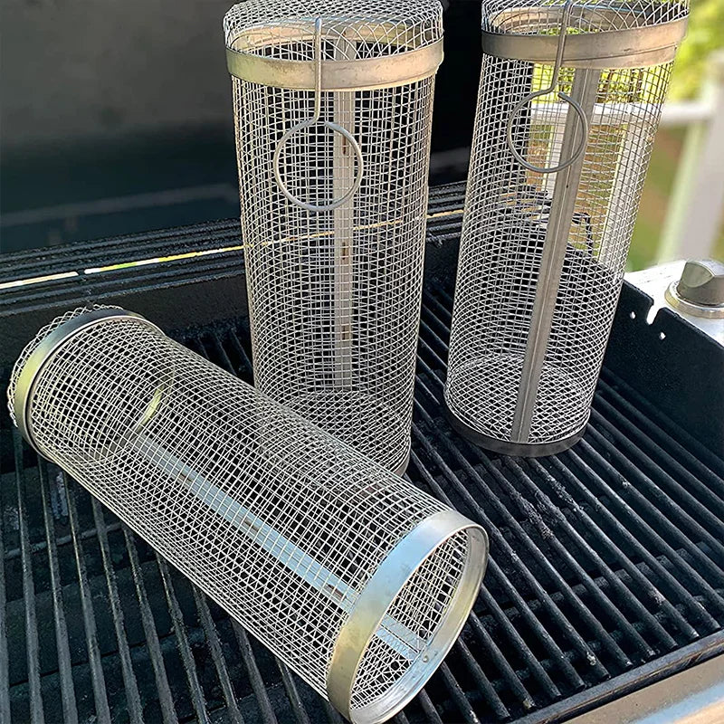 Roterende BBQ Grillmand – RVS Grilling Basket (1–4 stuks) - 
Gratis verzending in Nederland