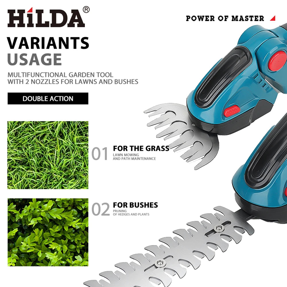 HILDA 2-in-1 Accu Heggenschaar & Gras-/Onkruidschaar - 
Gratis verzending in Nederland
