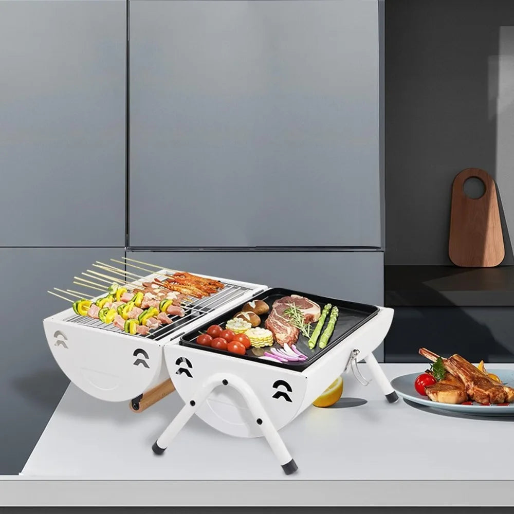 Rookloze 2-in-1 BBQ Grill – Draagbare Grill & Bakplaat voor Binnen en Buiten - 
Gratis verzending in Nederland