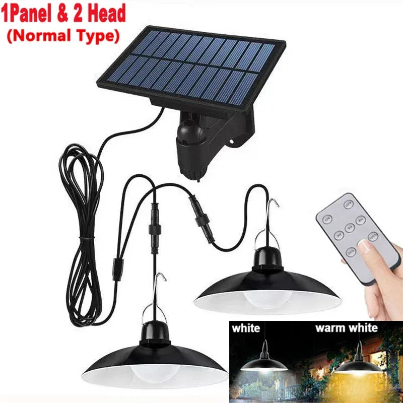 Solar Hanglamp Buiten – Waterdichte Dubbele LED Lamp op Zonne-energie - 
Gratis verzending in Nederland