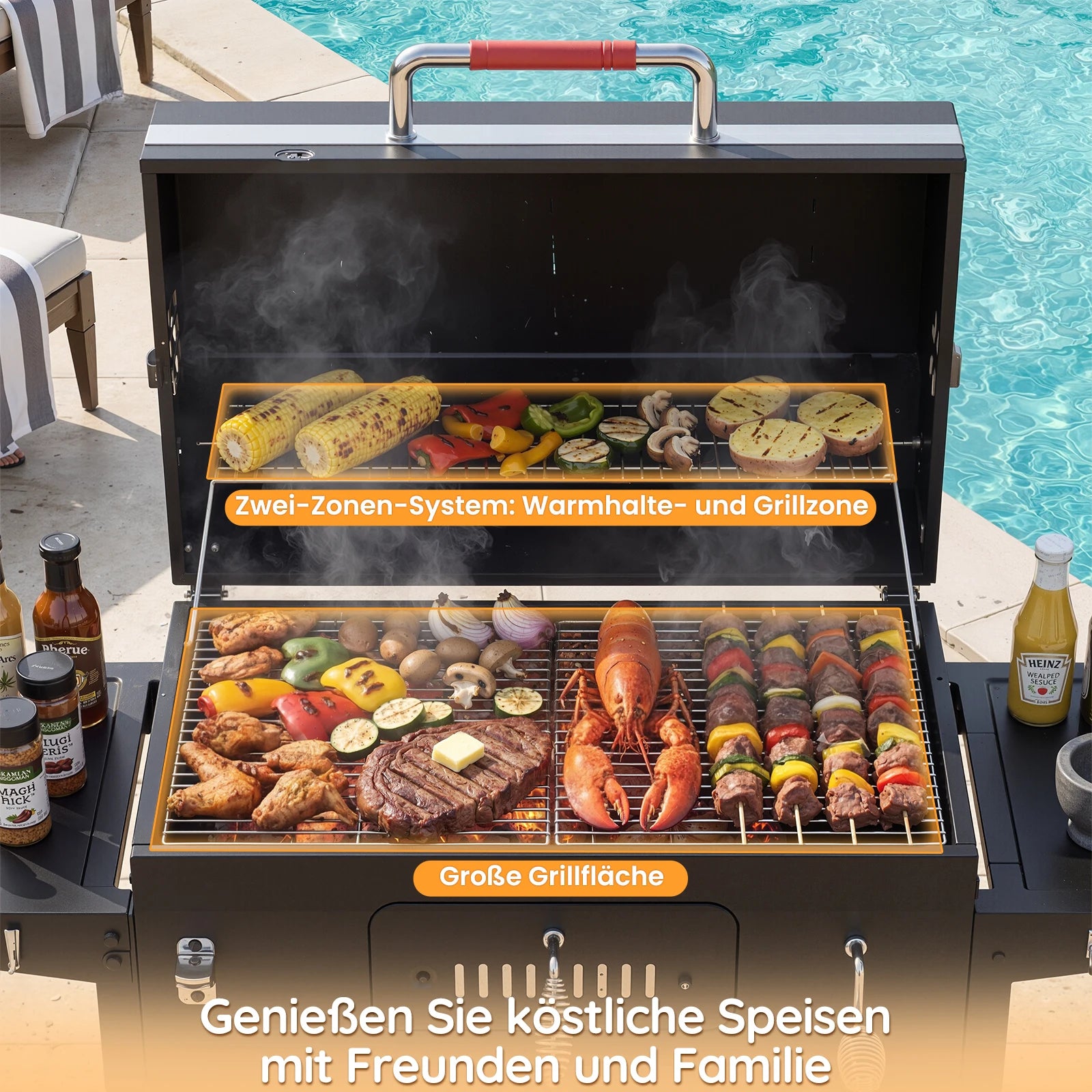 Devoko Houtskool BBQ Grill met Trolley – 71 × 42,5 cm Tuinbarbecue - 
Gratis verzending in Nederland