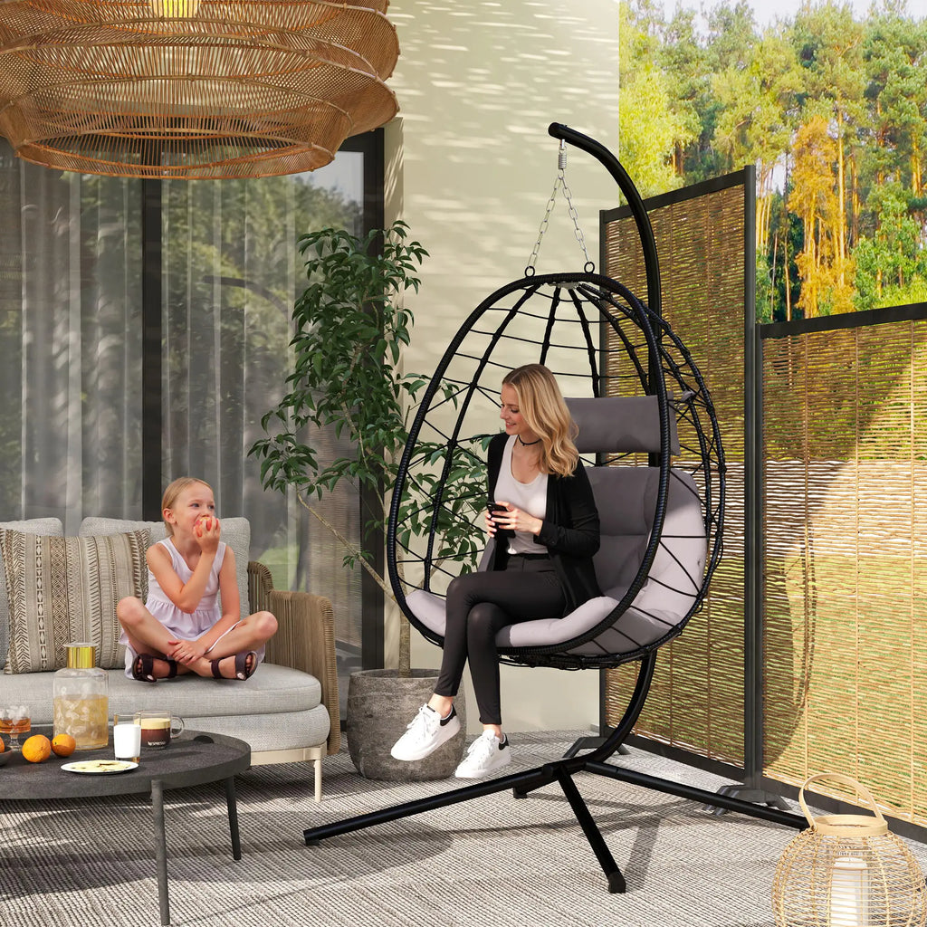 Outsunny Hangende Egg Chair met Standaard - 
Gratis verzending in Nederland