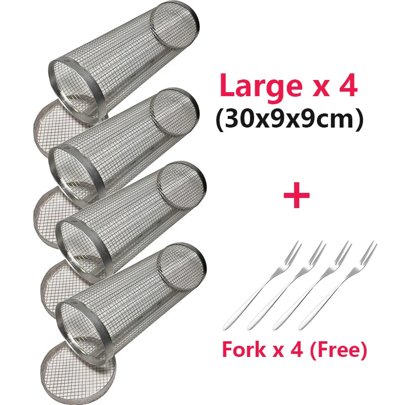 Roterende BBQ Grillmand – RVS Grilling Basket (1–4 stuks) - 
Gratis verzending in Nederland