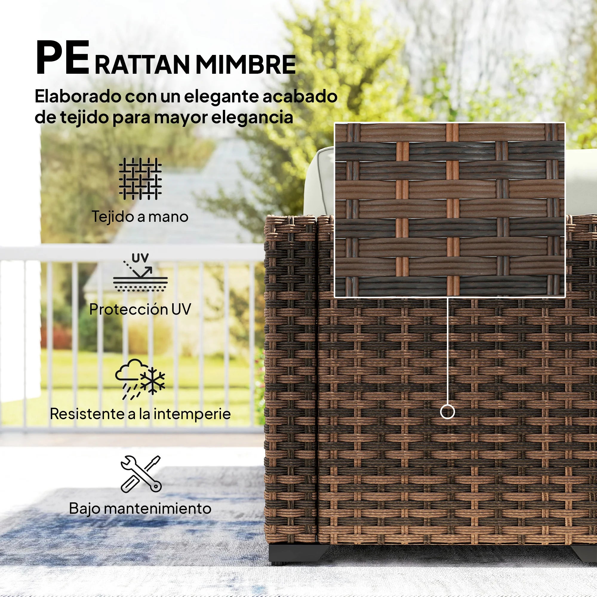Rotan tuinset 6-delig met comfortabele kussens - Gratis verzending in Nederland
