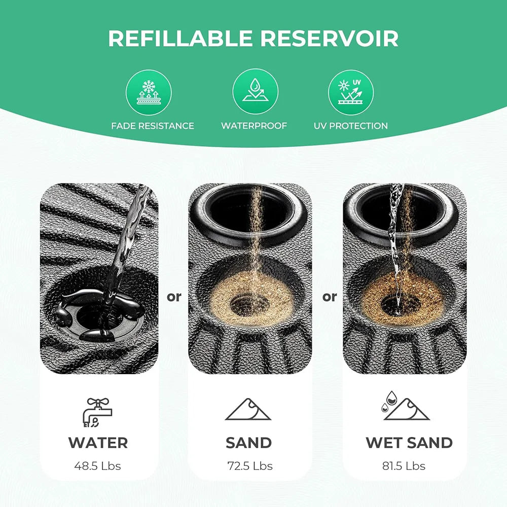 22L Parasolvoet – Vulbare Patio Umbrella Stand voor Buitenparasols - 
Gratis verzending in Nederland