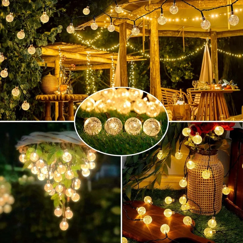Solar Globe Lichtketting – Waterdichte LED Sfeerverlichting met 8 Modi, 4 Kleuren - 
Gratis verzending in Nederland