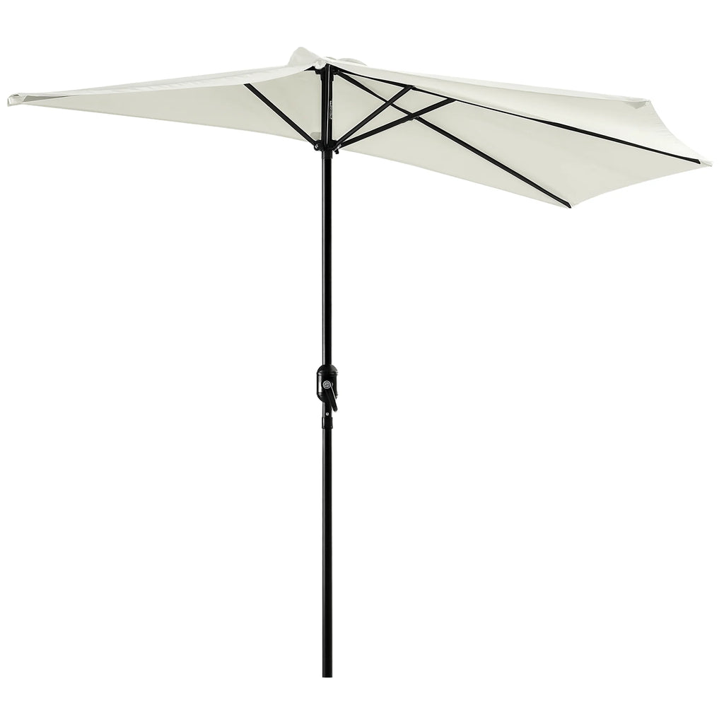 Halfronde Tuinparasol met Zwengel – Buiten Parasol 269 × 138 × 236 cm