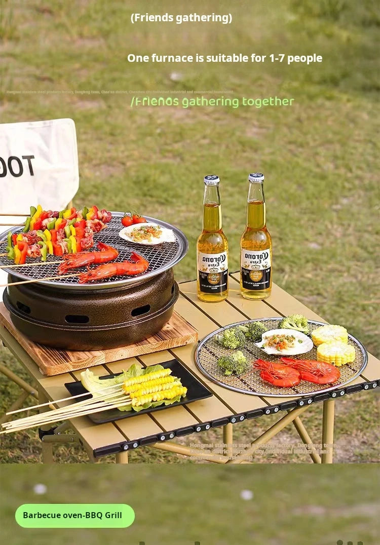 Koreaanse ronde BBQ grill -Gratis verzending in Nederland