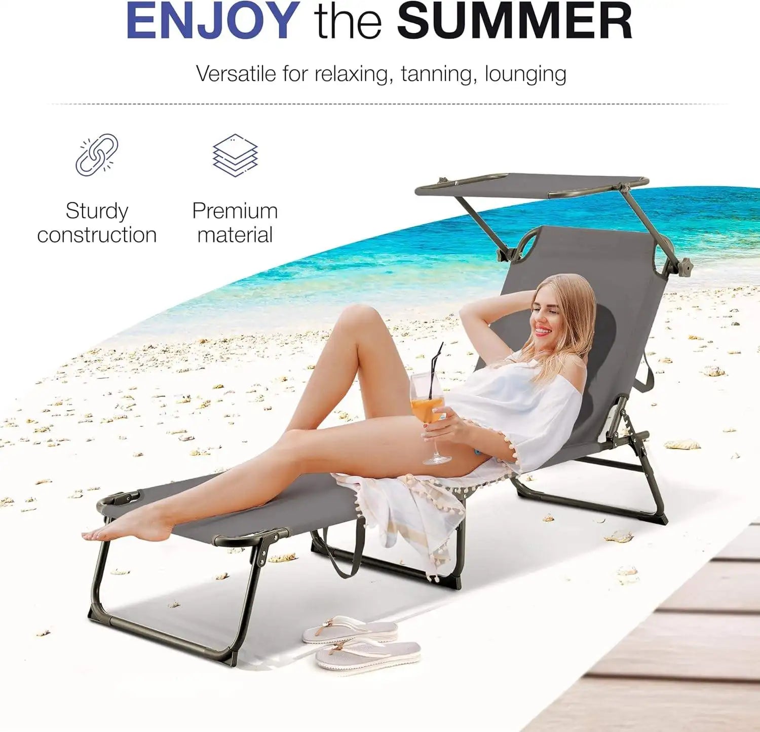 Ligstoel voor Tuin, Strand en Terras (1 stuk / set) - Gratis verzending in Nederland