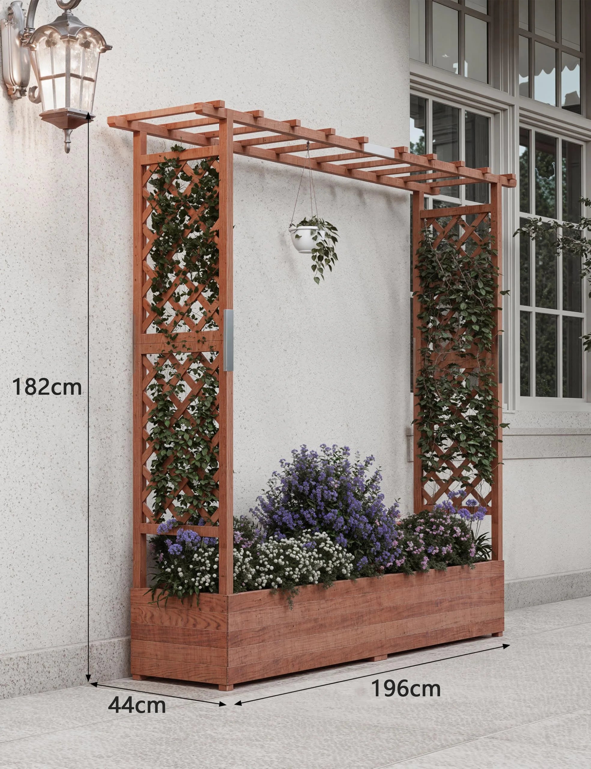 Houten Verhoogde Plantenbak met Klimrek