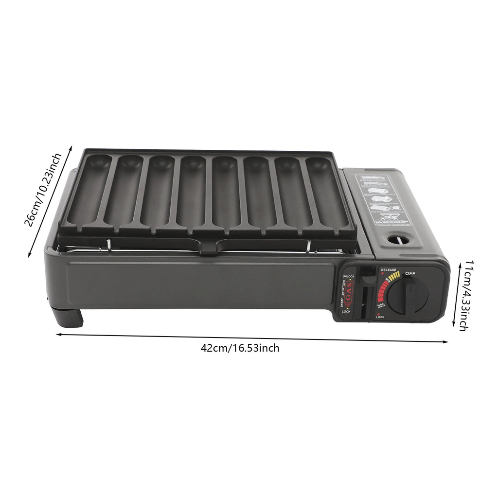 Tafelmodel Gas BBQ – 42 × 26 × 11 cm Draagbare en Demonteerbare Gasbarbecue - 
Gratis verzending in Nederland