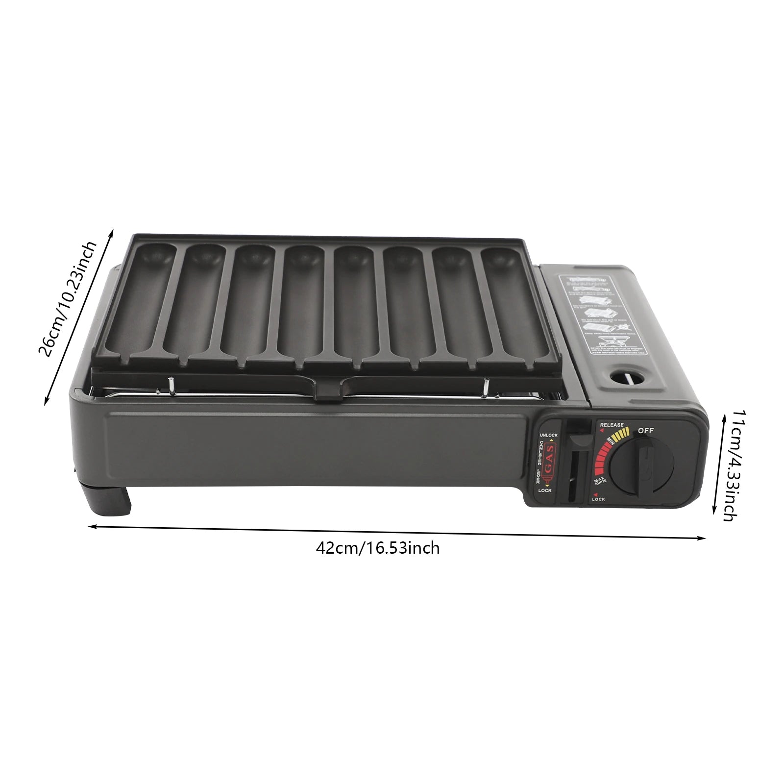 Tafelmodel Gas BBQ – 42 × 26 × 11 cm Draagbare en Demonteerbare Gasbarbecue - 
Gratis verzending in Nederland