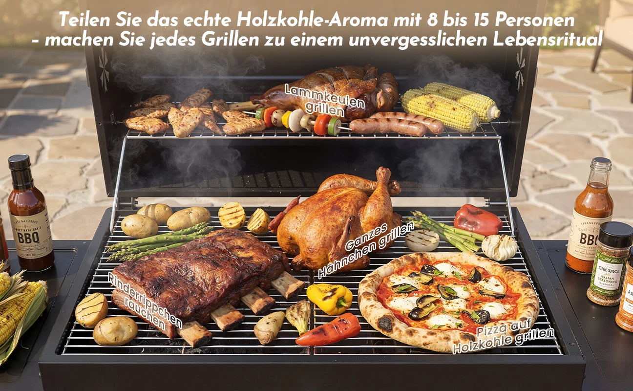Devoko Houtskool BBQ Grill met Trolley – 71 × 42,5 cm Tuinbarbecue - 
Gratis verzending in Nederland