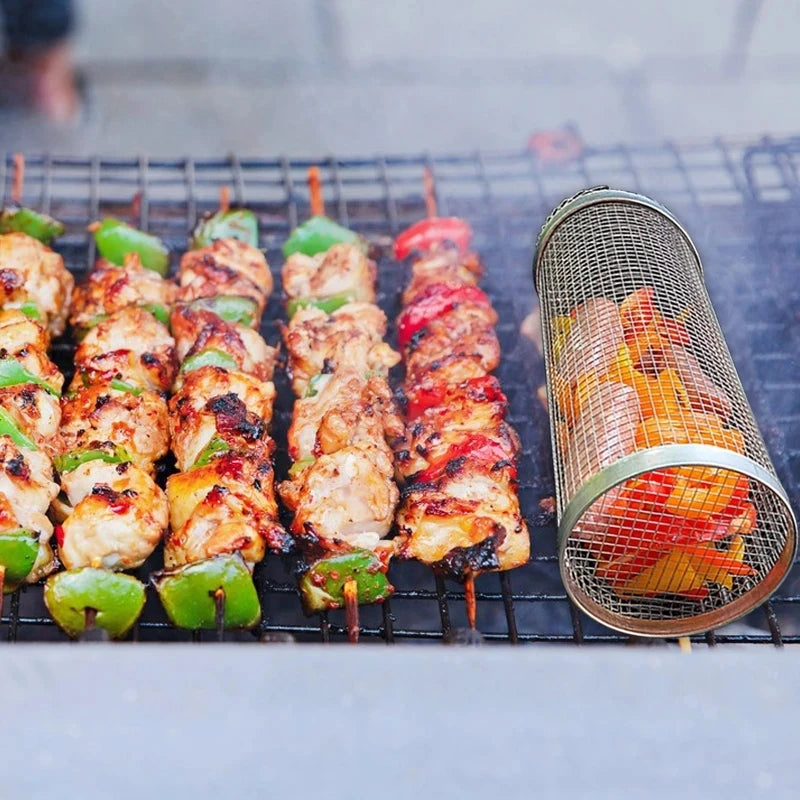 Roterende BBQ Grillmand – RVS Grilling Basket (1–4 stuks) - 
Gratis verzending in Nederland