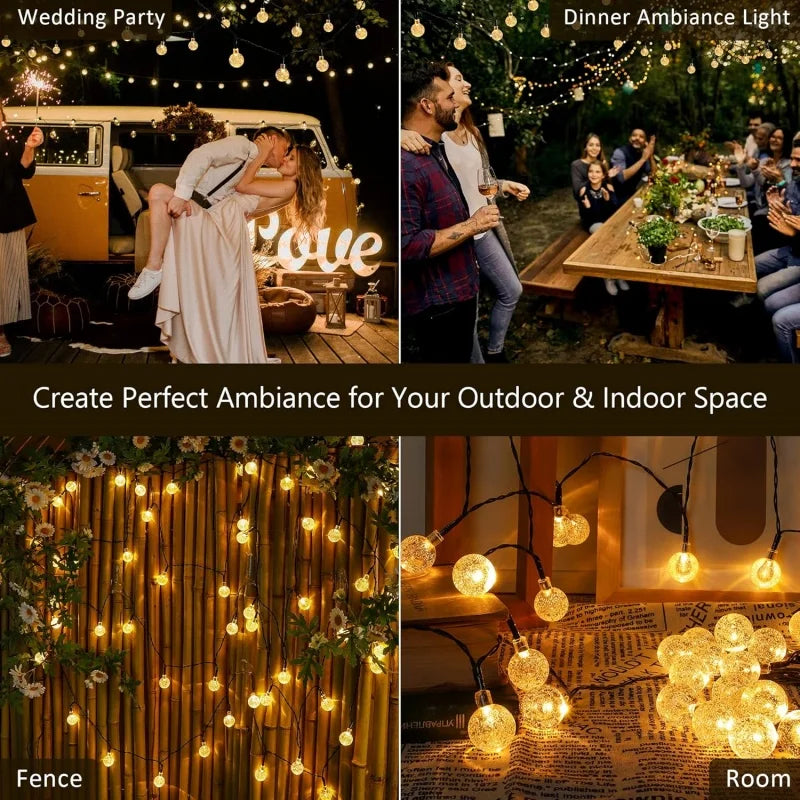 Solar Globe Lichtketting – Waterdichte LED Sfeerverlichting met 8 Modi, 4 Kleuren - 
Gratis verzending in Nederland