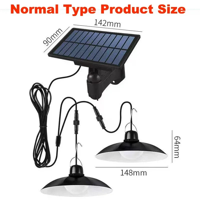 Solar Hanglamp Buiten – Waterdichte Dubbele LED Lamp op Zonne-energie - 
Gratis verzending in Nederland