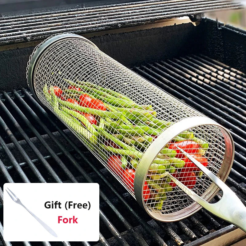 Roterende BBQ Grillmand – RVS Grilling Basket (1–4 stuks) - 
Gratis verzending in Nederland