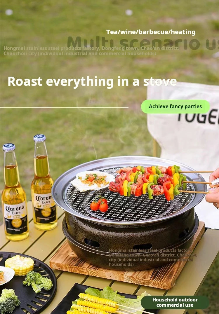 Koreaanse ronde BBQ grill -Gratis verzending in Nederland