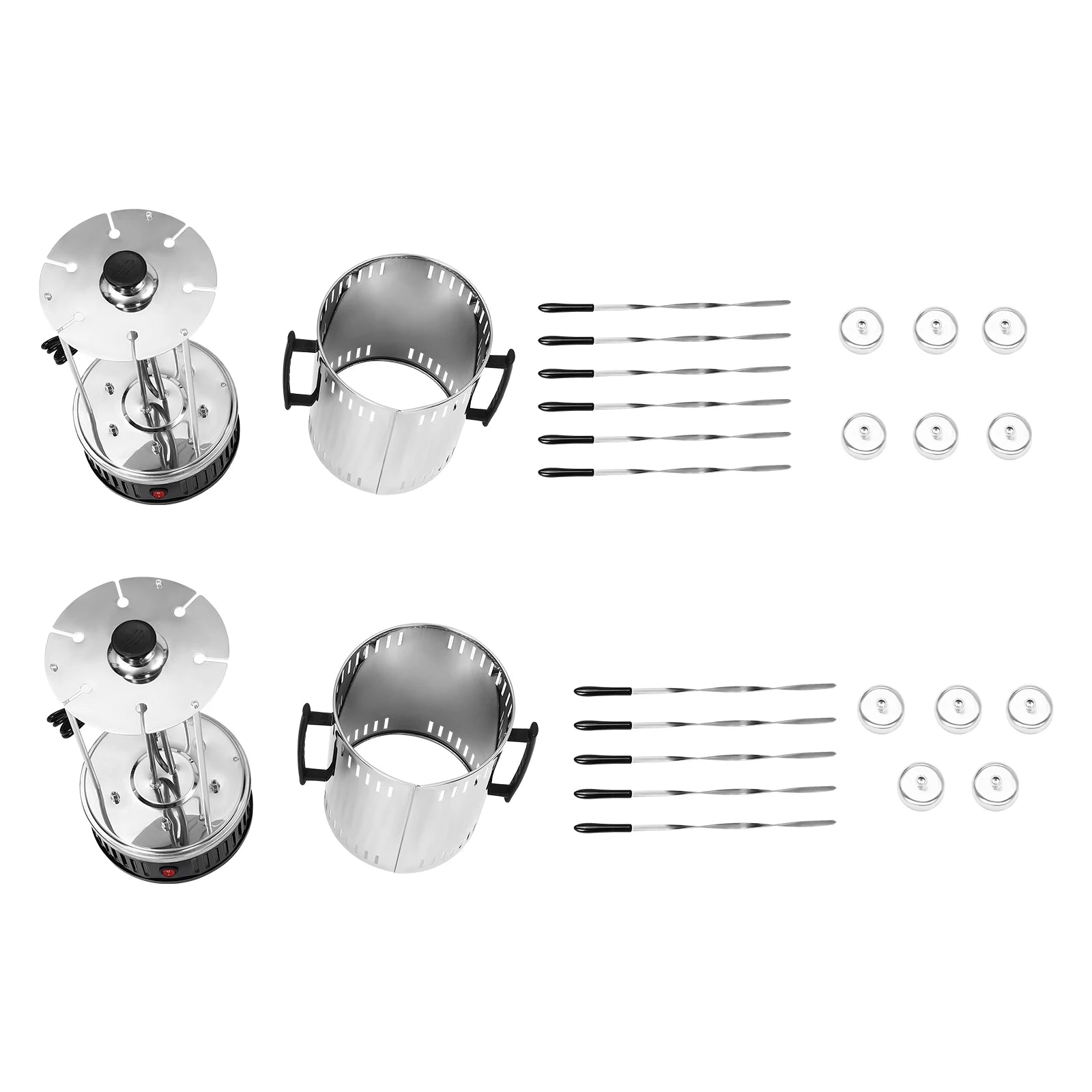1000W verticale elektrische grill RVS – met rotisserie & 6 spiesen, rookvrij BBQ’en thuis 
Gratis verzending in Nederland.