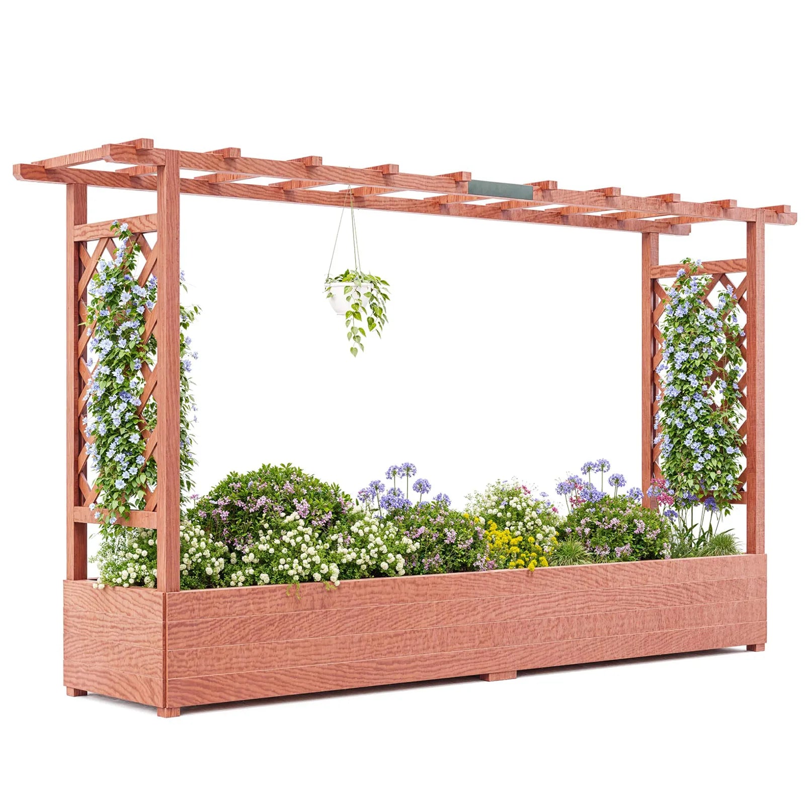 Houten Verhoogde Plantenbak met Klimrek